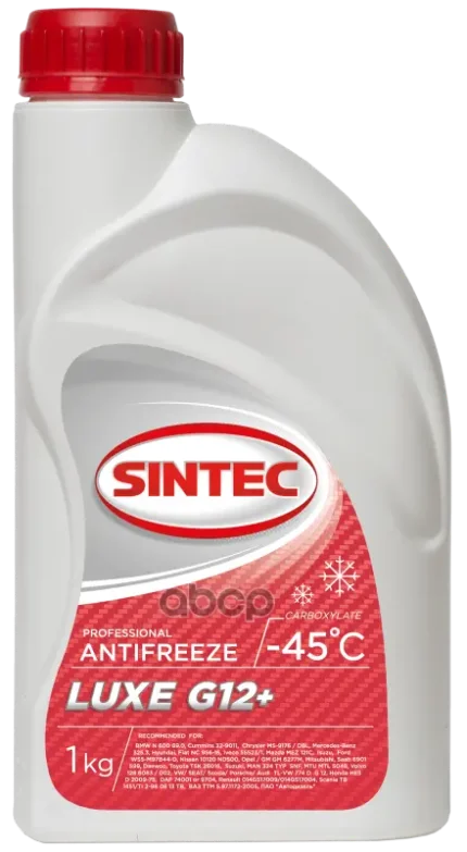 Фото для Антифриз Красный 1кг (-45) Sintec Lux G12 SINTEC арт. 613502