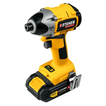 Фото для Гайковерт аккумуляторный 1/2", 20В, 300Нм, 2 АКБ, 2,0 А/ч, 2800 об/мин, бесщеточный, в кейсе - Steher