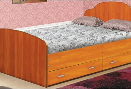 Фото для Кровать 1400 ЛДСП+ящики (Вишня оксфорд) ВИТАМЕБЕЛЬ