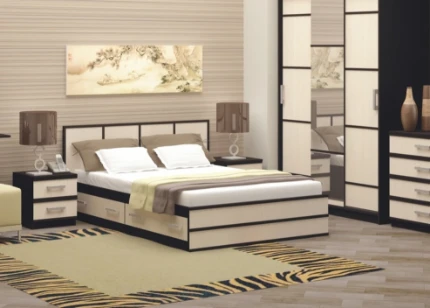 Фото для С/Г Сакура Кровать 1600 м (Дуб беленый, Венге) МИФ