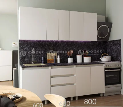 Фото для ЛДСП Кухня Норд 2,0м (Белый гладкий) ФОРЕС