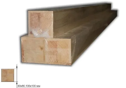 Фото для Брус опорный 100*100*3000 А-А сосна