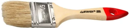 Фото для Кисть плоская STAYER "UNIVERSAL-STANDARD", светлая натуральная щетина, деревянная ручка, 50мм
