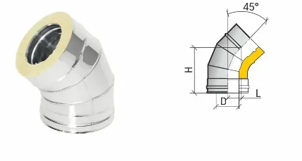 Фото для Отвод Термо ОТ-Р 45* 430, 0,8/430, 0,5 d 200/260