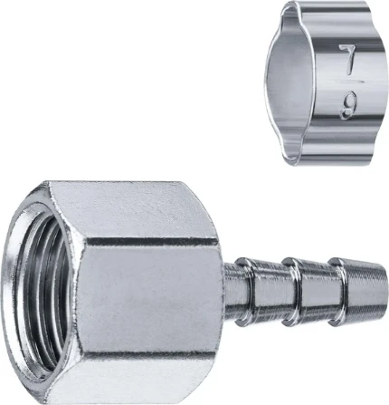 Фото для ЗУБР штуцер ″елочка″, 6 мм - 1/4″F, переходник с обжимным хомутом, Профессионал (64923-1/4-06)