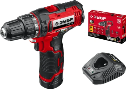 Фото для ЗУБР С1-12, 12 В, 30 Н·м, 1 АКБ (2 А·ч), дрель-шуруповерт (ДШЛ-125-21)