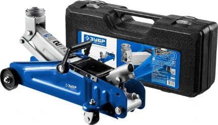 Фото для ЗУБР Т-30-K, 2 т, 135 - 330 мм, подкатной гидравлический домкрат в кейсе, Профессионал (43053-2-K)
