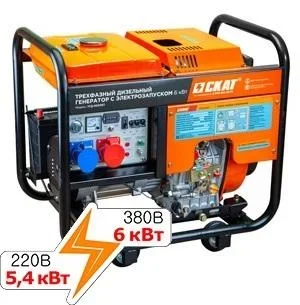 Фото для Установка генераторная дизельная УГД-6000ЕТ PROFF (5,4 кВт в режиме 220 В)