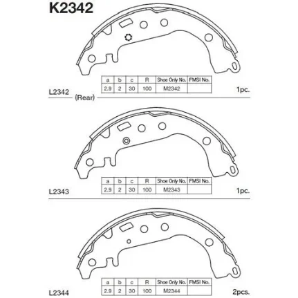 Фото для Колодки KASHIYAMA K-2342 /FN2342/T-2342/T2342/GS-02342