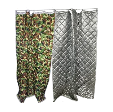 Фото для Утепленные гаражные шторы - серебро/камуфляж - 3.2*2.3 (одна штора)