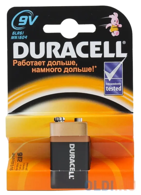Батарейка Duracell 6LR61 BL1 (10/30/3600) Basic