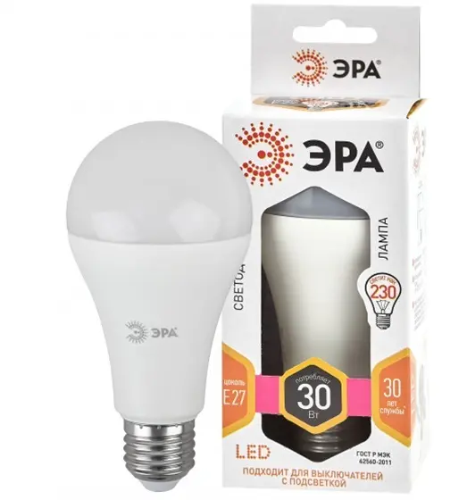 Лампа ЭРА LED smd A65-30w-827-E27