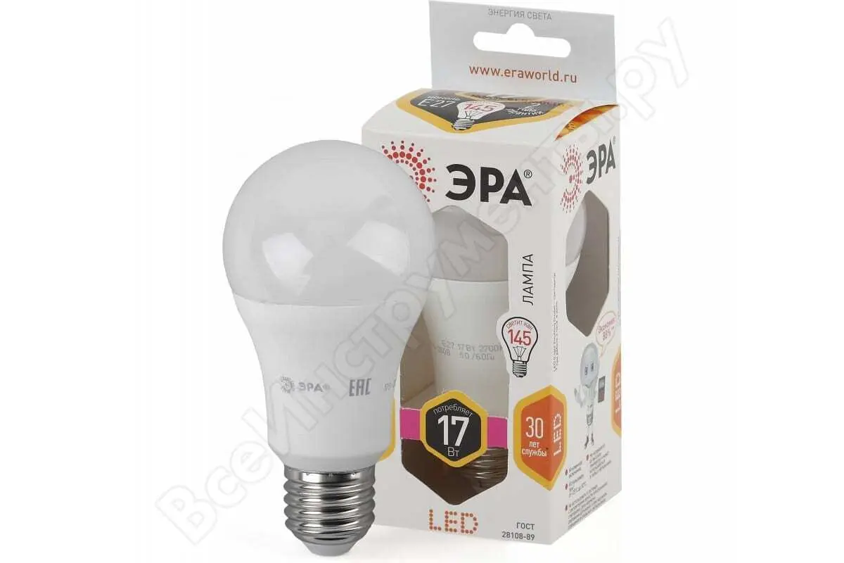 Лампа ЭРА LED smd A60-17w-827-E27