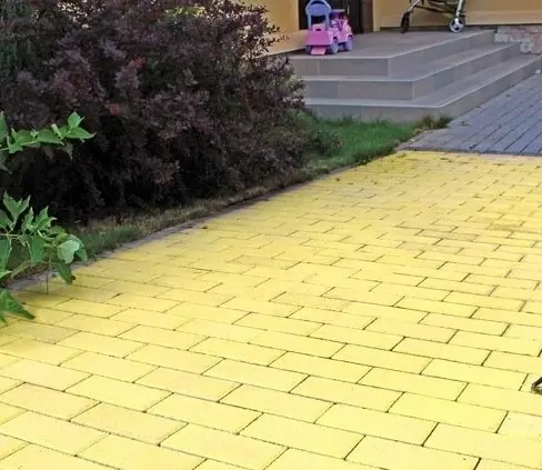 Тротуарная плитка "кирпич" цвет желтый, h 6 см