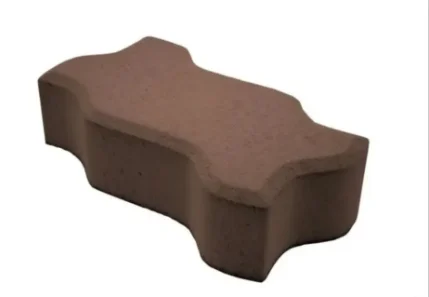 Тротуарная плитка "волна" цвет коричневый, h 6 см