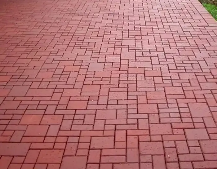 Тротуарная плитка "кирпич" цвет бордо h 6 см