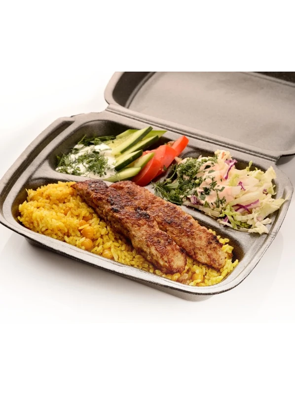 Пилав с кебабом из курицы