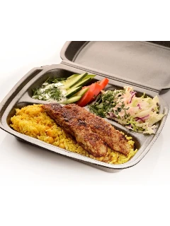 Пилав с кебабом из курицы