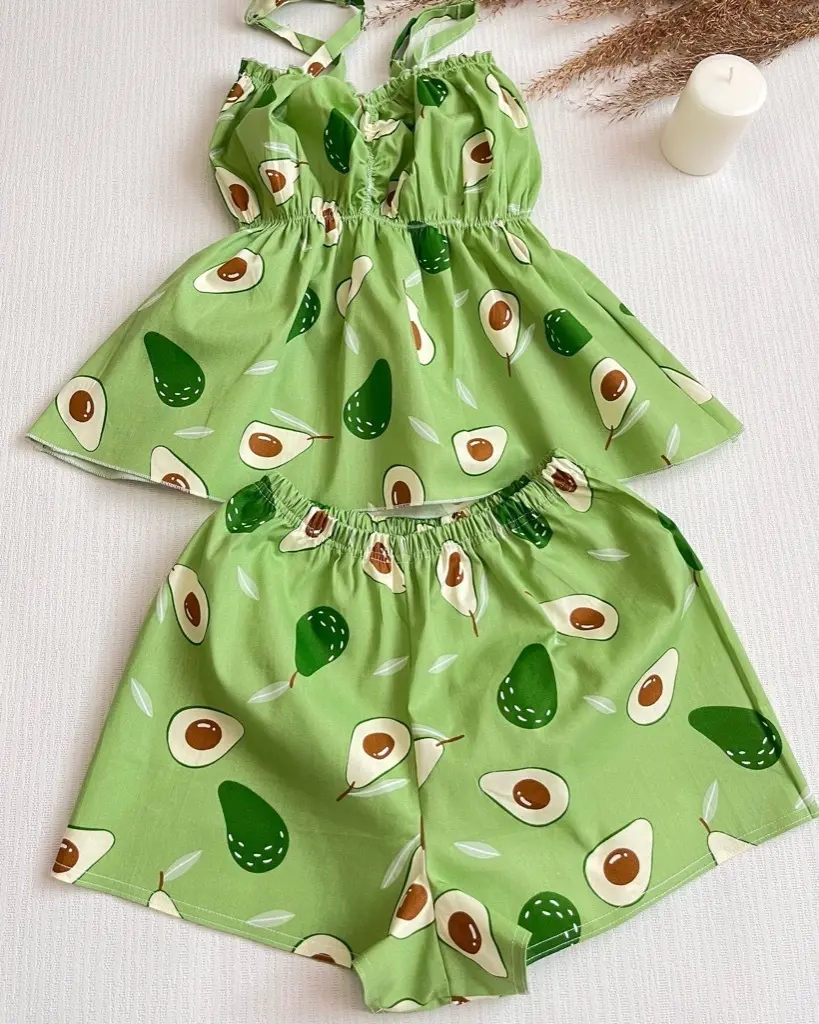 Пижама женская Авокадо на зелёном