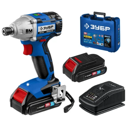 Фото для Винтоверт аккумуляторный 1/4", 20В, 2 АКБ, 280Нм, 2,0 А/ч, бесщеточный - Зубр