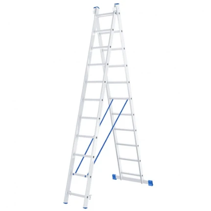 Фото для Лестница универсальная, двухсекц-я со стабилизатором, 2х11 ступеней, h = 5,55м - Сибртех