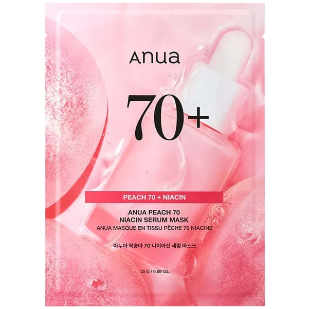 Фото для Anua Peach 70% Niacin Serum Mask Тканевая маска с персиком для сияния кожи 25 г