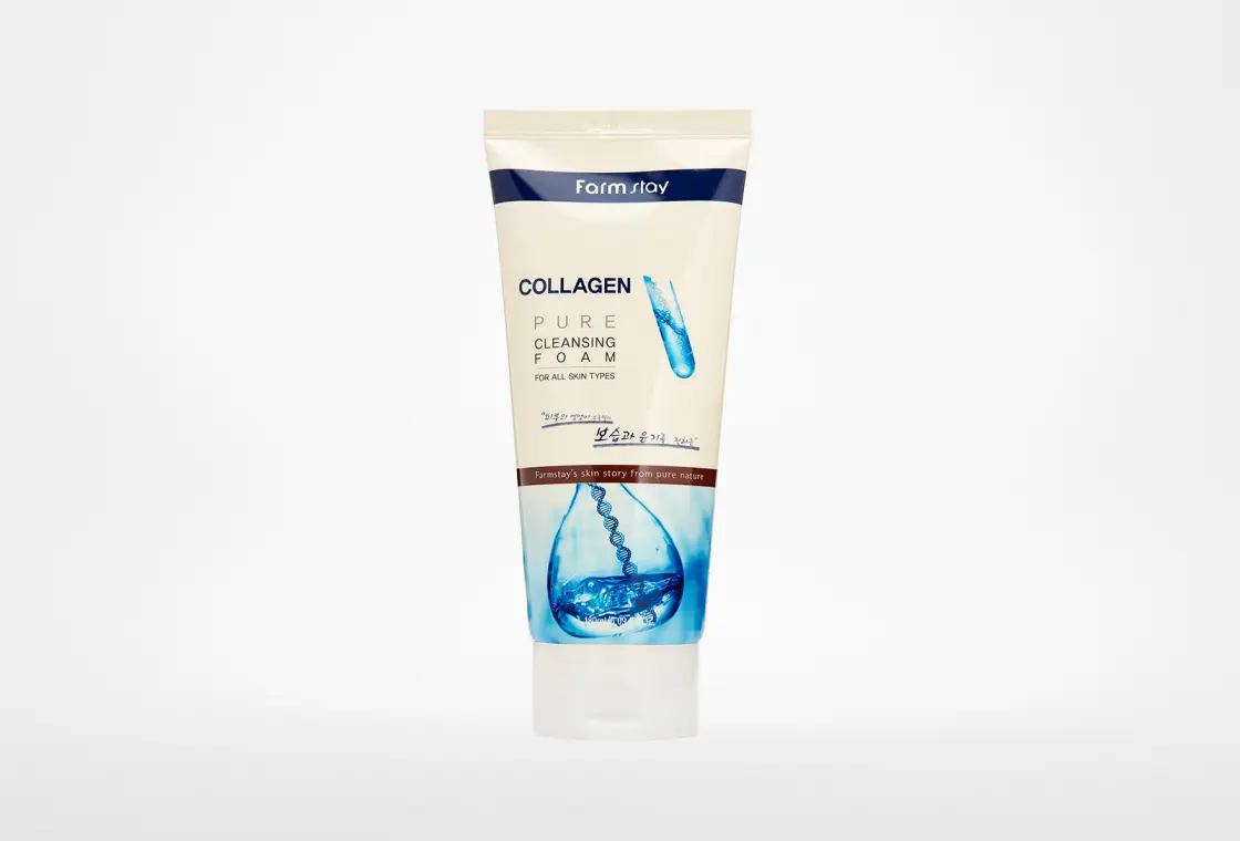 Пенка для лица FarmStay Collagen Pure Cleansing Foam Увлажняющая и очищающая пенка для лица с коллагеном