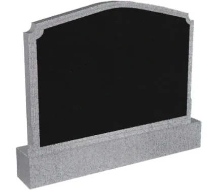 Фото для Памятник горизонтальный из светло-серого гранита со вставкой из черного гранита ГБА-2