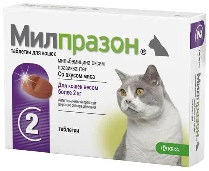 Милплазон д/кошек от 2 кг уп.2 табл.