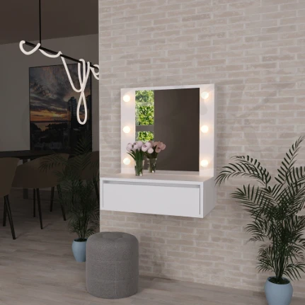 Фото для Стол навесной косметический с подсветкой 610*в992*380 Белый