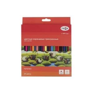 Фото для Карандаши цветные Гамма Мультики трехгранные 24цв
