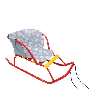 Фото для Сиденье-матрац для саней с принтом белых сердечек серый 