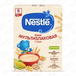 Фото для Каша Nestle безмолочная мультизлаковая 4 злака 200г с 6мес