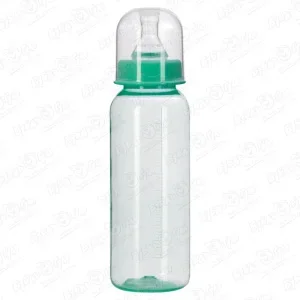 Фото для Бутылка Курносики пластиковая силиконовая соска голубая 250мл с 0мес