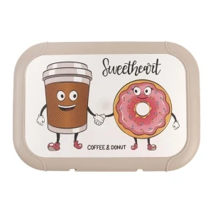 Фото для Ланч-бокс пластиковый Homver бежевый 0,85л