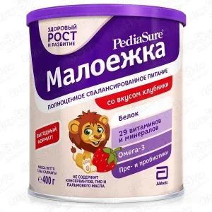 Фото для Напиток PediaSure Малоежка клубника 400г с 1года