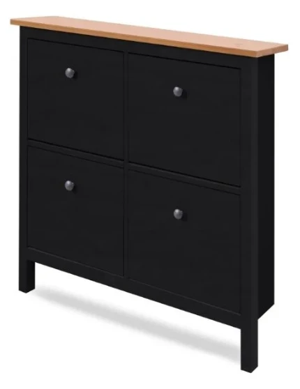 Фото для КЫМОР Тумба для обуви 106х101х22 чёрный/светло-коричневый (Тихвин)