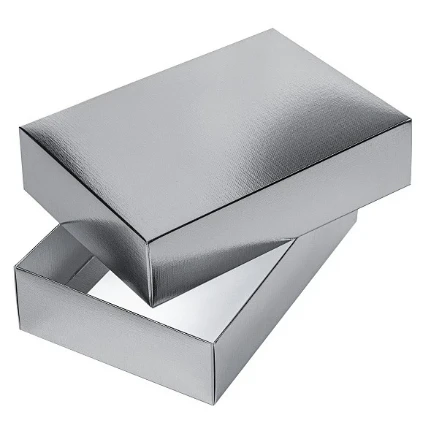 Фото для Коробка складная Hatber METALLIC Серебро 25х18х6,5