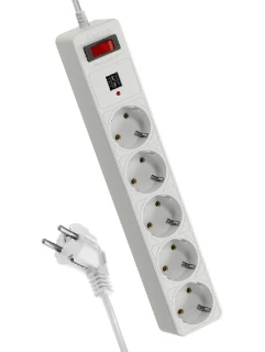 Фото для Удлинитель с сетевым фильтром 5x3м с заземл. 10А IP20 2.2кВт 2xUSB 3x0.75 с предохранителем КОСМОС F