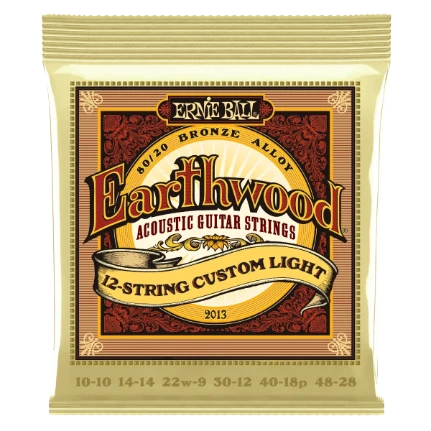 Фото для Струны для 12-струнной акустической гитары Ernie Ball 2013 Earthwood 80/20 Bronze Custom Light 10-48, Ernie Ball (Эрни Бол)