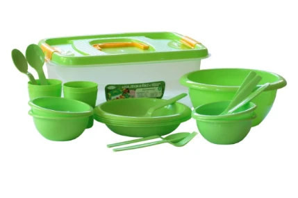 Фото для Набор посуды на Лужайке на 4 персоны салатовый П1513