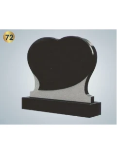 Фото для №72 Памятник семейный из чёрного гранита "Сердце"