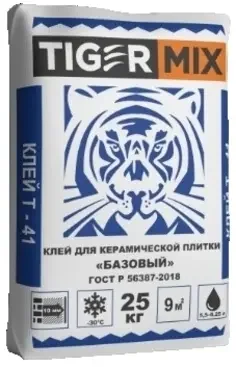 Фото для Клей для керамической плитки «БАЗОВЫЙ» Т-41 TigerMix ГОСТ Р 56387-2018